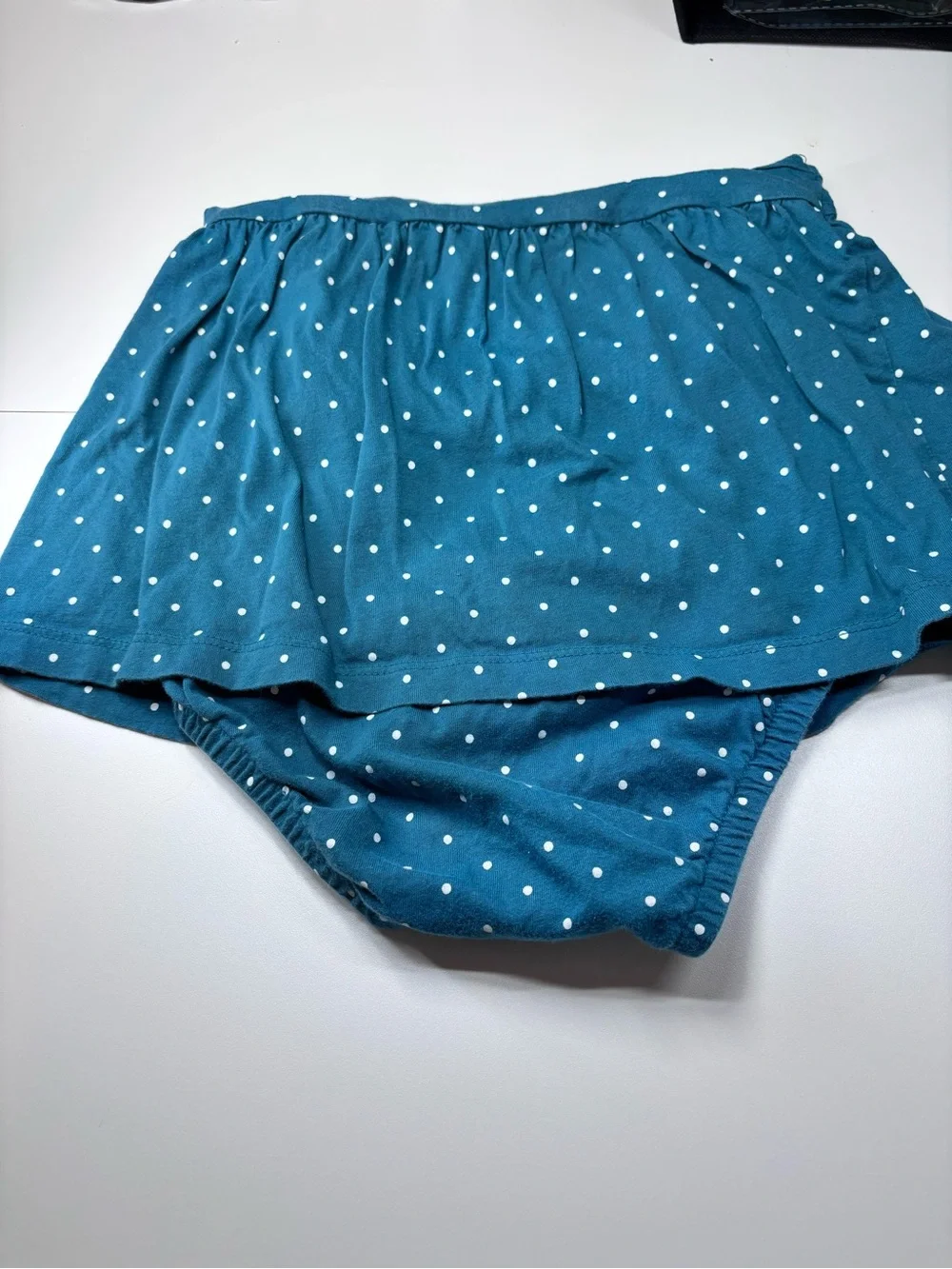 Carter's Teal Polka Dot Baby Girl Sunsuit/Romper with Mouse & Flower Pocket 24 M